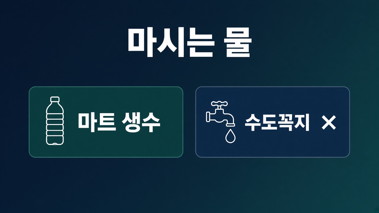 필리핀클락앙헬레스 수돗물, 마시지 말고 샤워필터부터 1 마시는 물
