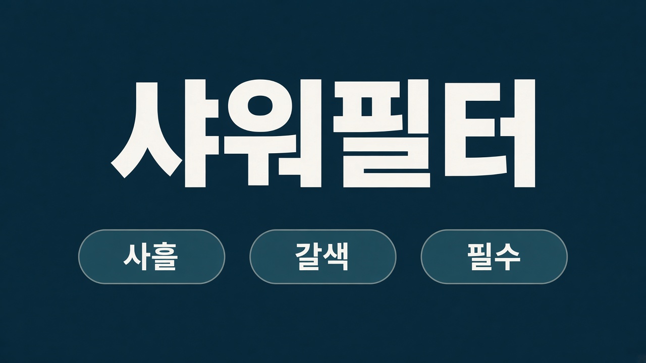필리핀클락앙헬레스 수돗물, 마시지 말고 샤워필터부터 3 제가 가장 신경 쓴 건 샤워필터였습니다