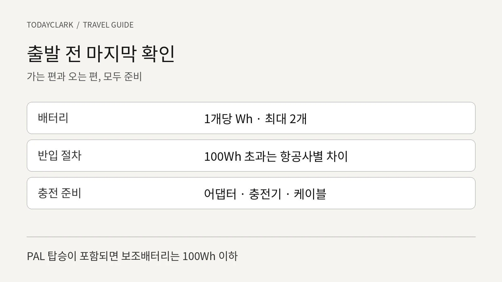 출발 전 마지막 확인