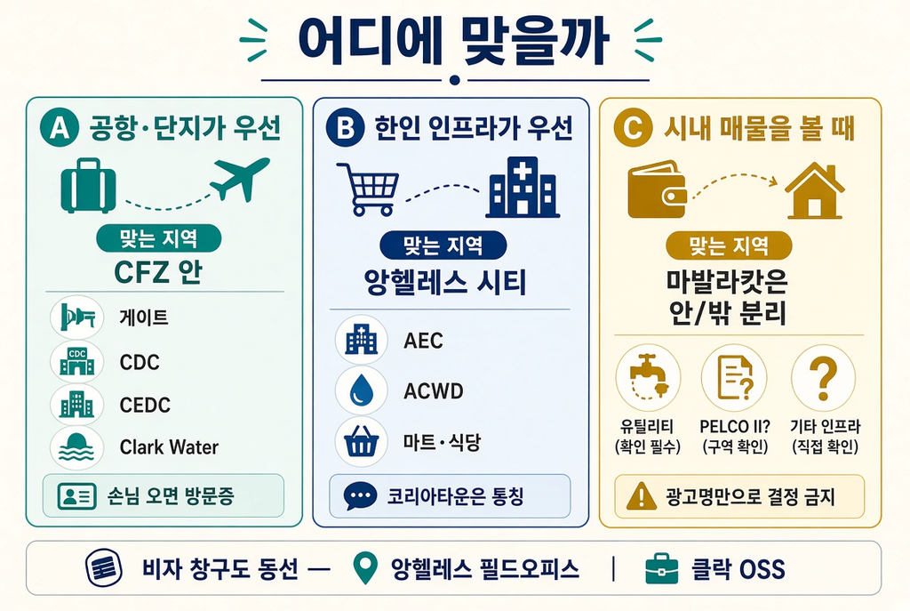 클락·앙헬레스 동네 완벽 가이드(2026) — 프리포트·시티·마발라캇 중 어디를 고를까 4 image 140