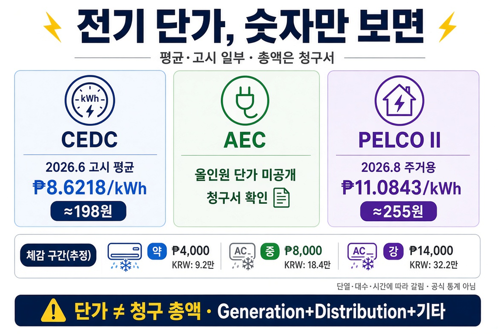 클락·앙헬레스 전기세·가스·수도 요금 총정리(2027) — 청구서 회사부터 확인하고 원화로 계산해보세요 2 image 148