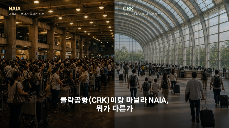 클락공항(CRK)이랑 마닐라 NAIA, 뭐가 다른가
